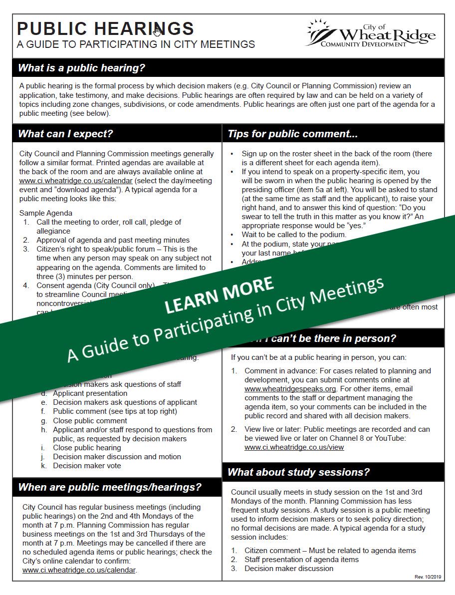 Public Hearings - Guide to Participating - THUMBNAIL green Opens in new window